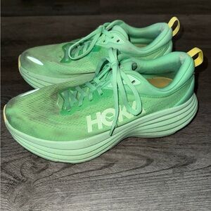 Hoka Vibrant Green Athletic Sneakers